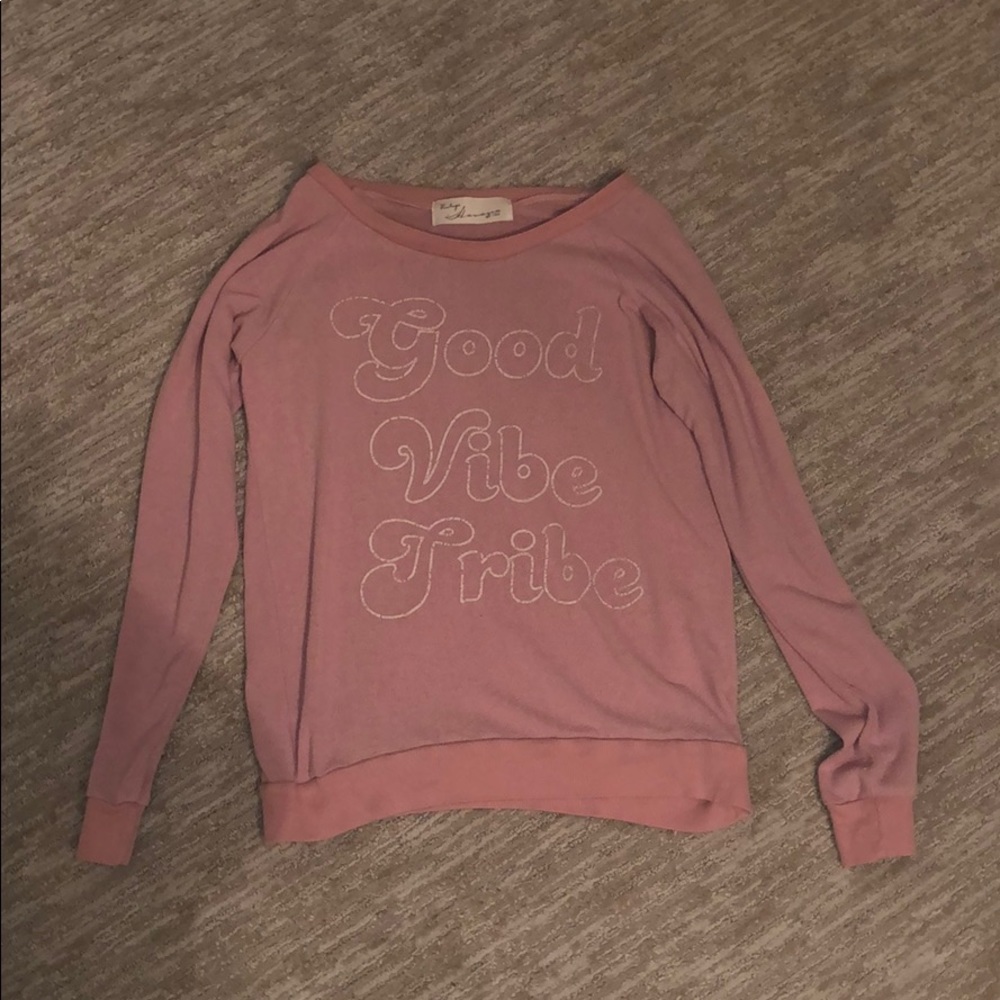 pink soft long sleeve shirt